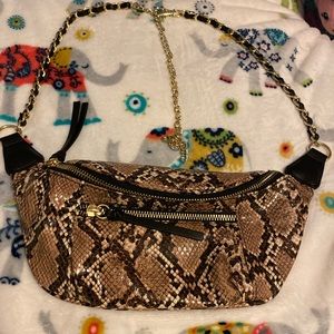 Faux Snakeskin Fanny Pack